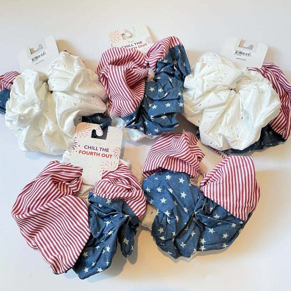 4TH OF JULY Hair Accessories Scrunchies Hair Elastics Hair Ties Stripes & Stars